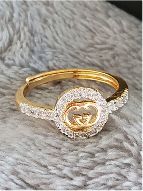 💛 MUST‑HAVE CIRCULAR RHINESTONE CENTERPIECE RING 💍Adjustable Ring | Size 8+